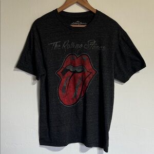 The Rolling Stones Charcoal Tee with Red Logo